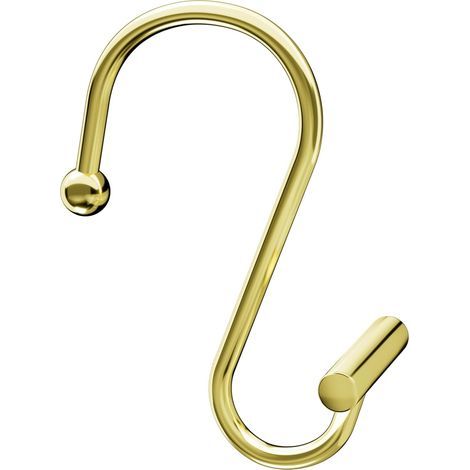 Anillas metálicas inoxidables para ganchos de cortina de ducha, anillas decorativas en forma de T para barra de cortina de ducha de baño, juego de 12 (doradas) (1/5)