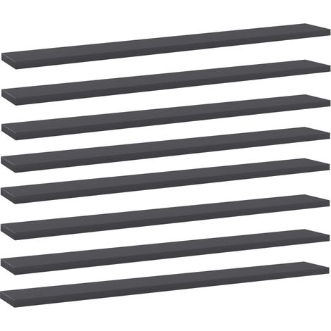 Bücherregal-Bretter 8 Stk. Grau 80x10x1,5 cm Holzwerkstoff (1/5)