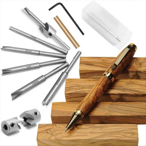 Ensemble de fraises pour stylos, système de coupe pour tubes de 7 mm, 8 mm, 3/8 pouce, 27/64 pouce et 10 mm. (1/5)