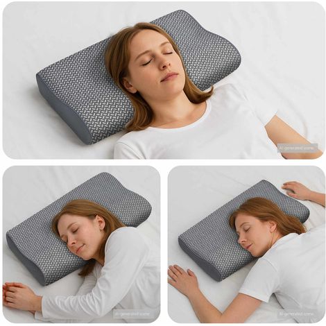 Kopfkissen mit Kissen Grau 60 x 34 x 11 cm Polyester