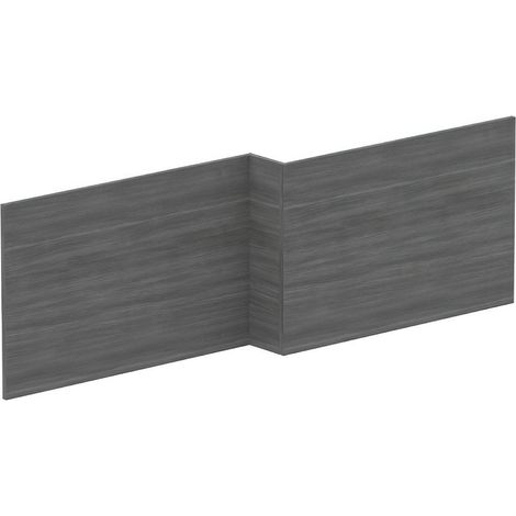 Nuie Anthracite Woodgrain 1700mm L Shaped Shower Bath Front Panel - MPD535N (1/7)