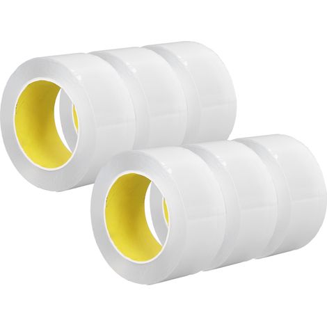 Ruban adhésif double face transparent 6 rouleaux 0,1 mm épaisseur 50 mm largeur 5 m longueur pour suspendre cadres et affiches (1/5)