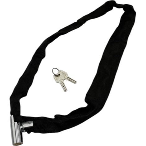 CADENA DE SEGURIDAD PARA BICICLETA CON LLAVE 4,3 x 85 CM NEGRA SÓLIDA