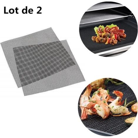 Grille Barbecue - Tapis de Cuisson Réutilisable - Anti-adhésif - Découpable - 42x36 cm (1/4)