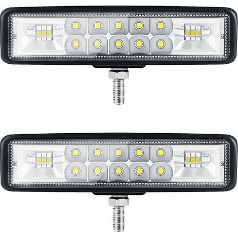 6” Phare LED Moto Phare de Travail led Tracteur 2 Rangs 9-36V 120W 12000LM 6000K Combinaison Spotlight+Floodlight Barre LED Off-road Phare Led 4x4 Pods d'éclairage LED pour Camions SUV Moto (1/2)