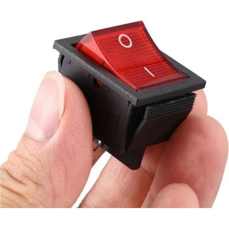 Interrupteur A Bascule - 16 A 250 V AC - Rouge Et Noir - Pour Commande Electrique - 20 Unites (1/5)
