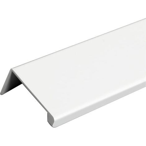 Poignée de meuble en aluminium blanc, à bord profilé, poignées (1/5)