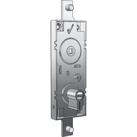 Serrure de porte pour porte de garage cylindre à profil européen entraxe 70 mm, poignée en boules, clés estampées (1/3)