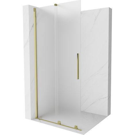 Mexen Velar Walk-in Duschwand 85 x 200 cm, satiniert 8 mm, gold - 871-085-000-33-50