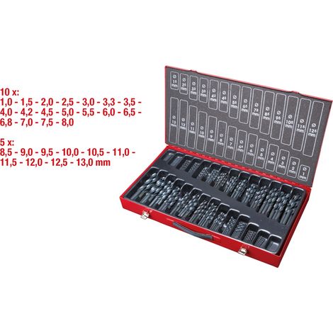 KS Tools HSS-R Spiralbohrer-Satz, 230-tlg., 1-13 mm (1/4)