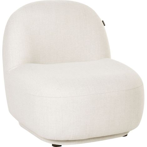 Armchair Off-White Fabric Contemporary Retro Design Low Back Modern Minimalist LOVBERG (1/5)