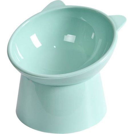 Gamelle surélevée et inclinée pour chat - Gamelles respectueuses des moustaches et anti-vomissements - Grande gamelle pour chat - Verte (1/5)