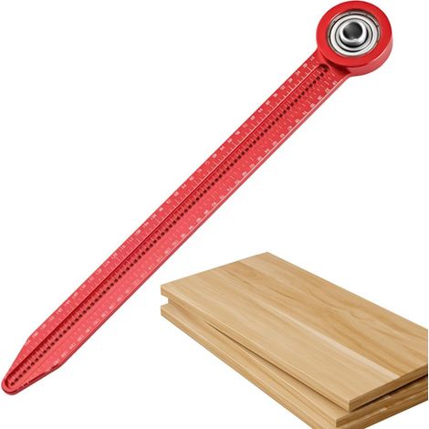 Compas de Menuiserie en Alliage d'Aluminium - Règle de Marquage 360° - Pour Petits Cercles - 19,5 cm (1/5)