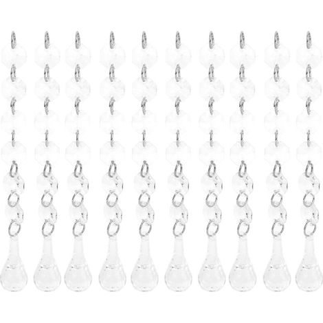 10 Cônes Suspendus en Acrylique 15cm Forme Longue pour Lustres Déco Chambre Bébé Sapin de Noël