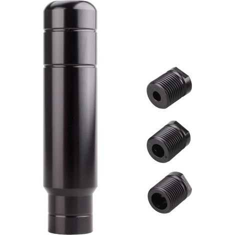Beschwerter Schaltknauf aus Aluminiumlegierung, 12,7 cm (5 Zoll) mit 3 Gewindeadaptern (M8, M10, M12), passend für die meisten Fahrzeuge mit Schalt- und Automatikgetriebe, schwarz (1/5)