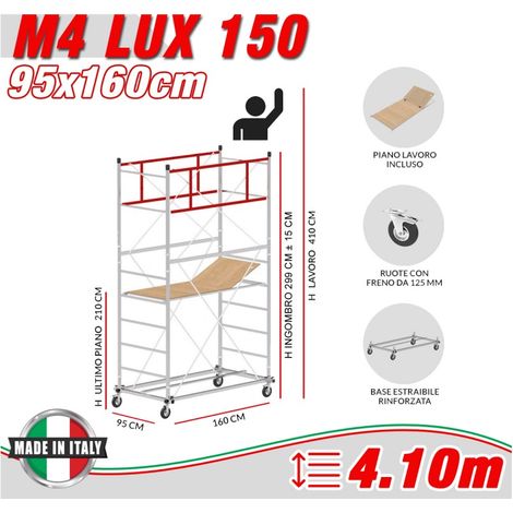 Trabattello M4 LUX 150 Altezza lavoro 4,10 metri