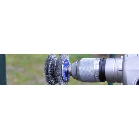 Tivoly • TECHNIC Spazzola Circolare a Gradini per trapano, filo d'acciaio, sguainatura Ø 60mm