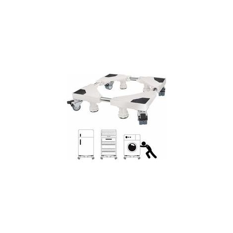 Socle pour lave-linge, capacité de charge de 300 kg Socle pour lave-linge Socle réglable pour réfrigérateurs, lave-linge, sèche-linge et congélateurs (largeur réglable 43-70 cm, hauteur 10-12 cm)
