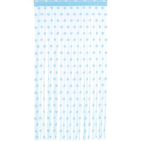 Rideau de porte et de fenêtre en polyester — Idéal pour la décoration de chambre et de salon (Bleu) — 100 x 200 cm (1/5)
