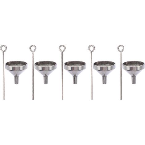 10 Mini-Trichter aus Edelstahl zum Umfüllen von Parfümpulver und ätherischen Ölen-1.2x1.2cm-Silver (1/3)