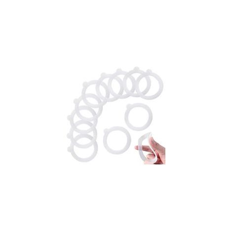Lot de 12 joints de rechange en silicone pour bocaux, joint en silicone, 9,5 x 9,5 cm, pour bocaux à pince en verre de 0,35/0,5/1/1,5/bocaux de 2 litres (blanc) (1/5)