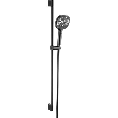 Set doccia con linee arrotondate - 3 funzioni - 80 cm - garanzia 5 anni - nero opaco (1/5)