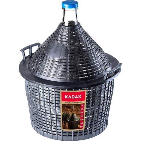 Botella de fermentación de vidrio, capacidad de 34 litros, 76 cm de altura, 30 cm de diámetro, funda de plástico extraíble, apta para vino y tinturas. (1/5)