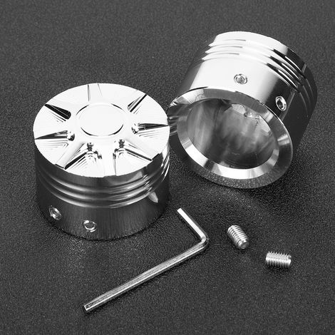 2 cache-boulons d'essieu avant électroplaqués style rétro, cache-essieu avant modifié pour Touring Dyna 2008-19 (1/5)