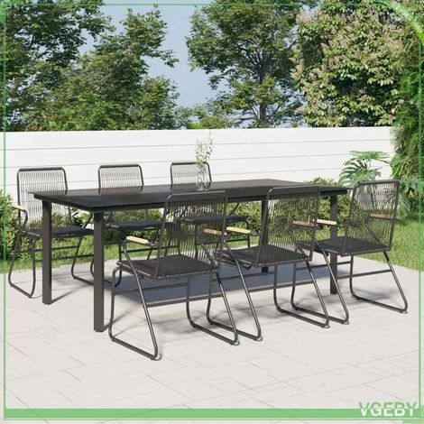 Ensemble à manger de jardin 7 pcs - FAFEICY - 3099213 - Rotin PVC anti-intempéries - Cadre acier robuste - Table verre 200x100 cm (1/5)