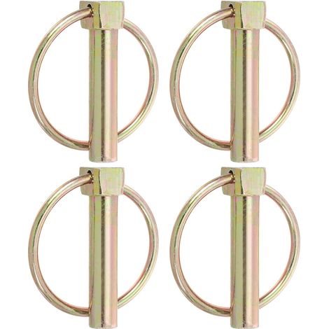 2/5 x 1.77" Goupille à tête linéaire, 4 pièces Assortiment de goupilles Kit de clips de verrouillage d'arbre avec anneau pour tracteur agricole remorques charrettes (10x45mm) (1/5)