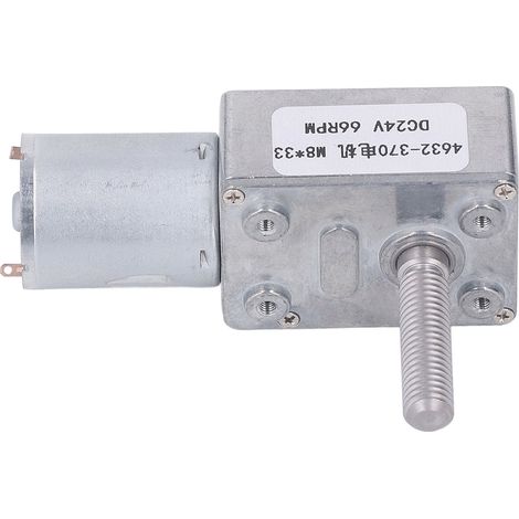 Moteur à engrenages CC 24 V 66 tr/min à réduction de vitesse autobloquante, filetage d'arbre M8 x 33 mm (1/5)