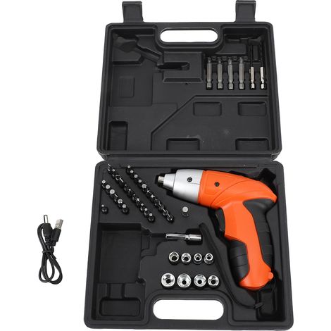 Jeu de tournevis électriques portables 3,6 V avec 45 embouts, puissance à grande vitesse de 180 tr/min pour la réparation (1/5)