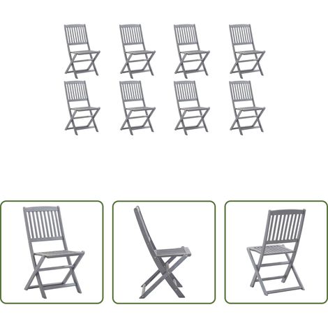 Akazienholz - Klappbare Gartenstühle 8 Stk. Massivholz Akazie (1/5)