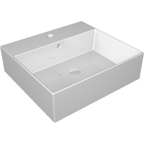 Lavabo Zenith appoggio/sospeso 60x46 in ceramica bianco lucido di
