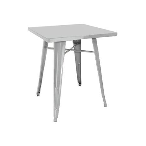 Tavolo 60x60 cm in lamiera galvanizzata, colore silver. MALIGI HOME MG/VANIGLIA Silver
