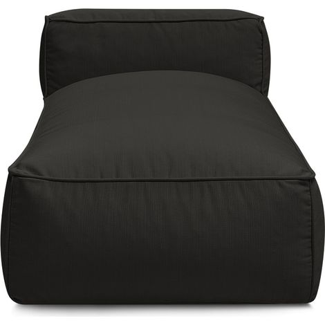 BOBOCHIC - Méridienne sans accoudoir pour canapé de jardin modulable GIULIA avec bâche de protection Noir (1/5)