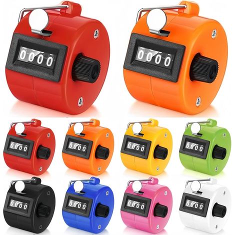 8 Pièces Compteur de Comptage Manuel, Compteur de Lancers Portatif de Clics à 4 Chiffres Clicker de Comptage Mécanique de Paume pour Entraîneur Dapping Pêche Golf Sport Stade (8 Couleurs)
