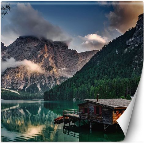Papier peint mural, Lac dans les montagnes, paysage de montagne - 100x100 (1/5)