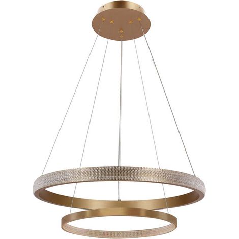 Lampadario glamour oro opaco 2 anelli 60/40 LED 56W (1/2)