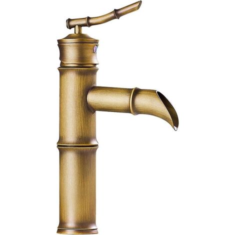 Moderne Einhebel-Waschtischarmatur mit einem Loch, Warm- und Kaltwasserhahn (Antik, 2D)