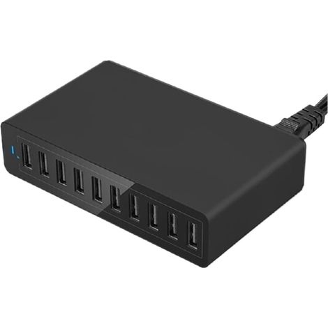 Station De Recharge USB 60W 10 Ports, Dock, Chargeur Multi-USB, Charge De Téléphone Portable De Bureau Sécurité Rapide (1/5)