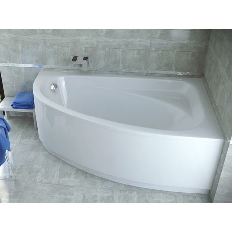 Bañera esquinera CORNEA 140x80 cm ángulo derecho, con faldón (1/4)