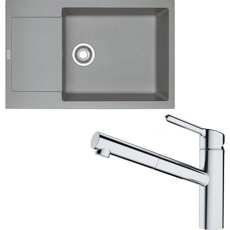 Pack évier XL Maris Fragranit stone 780 x 500 x 200 mm + mitigeur Orbit douchette - Franke (1/5)