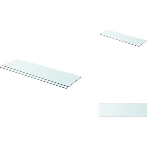 Panneaux d'étagère 2 pcs Verre Transparent 90 x 25 cm - Etagere Murale - Étagère Transparente - Étagère Verre Trempé - Décoration Murale - Rangement Mural (1/3)