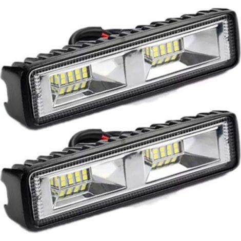 2 x phare de travail LED 12V 24V Feu de Travail 16 LED 48W, Lumières de travail hors route profondeur étanche IP67 pour tracteur de moto voiture camions SUV (48W) (1/5)