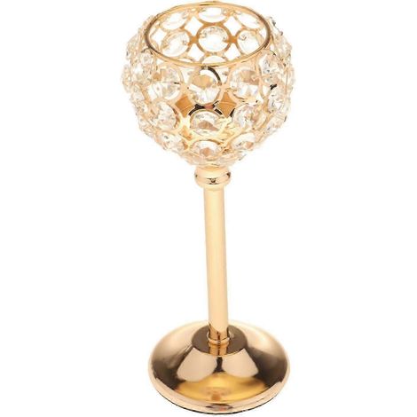 Kristallkerzenhalter, Teelichthalter, Tischdekoration, Bankett-Golden 21.5cm (1/5)
