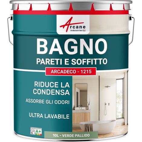 Pittura per pareti e soffitti di bagni: ARCADECO - 1215 - 10 L Verde Pallido - RAL 6021 - ARCANE INDUSTRIES (1/5)