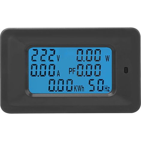 Compteur CA 6 en 1 : Tension 110 V-250 V, Courant 20 A, Facteur de puissance, kWh, Fréquence (1/5)