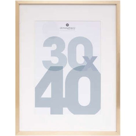 Atmosphera – Cadre photo en verre 30x40cm or – MDF et verre – Passepartout inclus – Accroche verticale et horizontale (1/3)