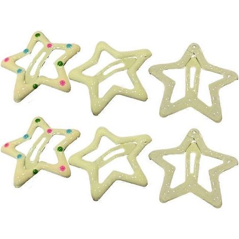 6 Barrettes Étoile Bébé, Pinces à Cheveux Enfant, Accessoires Cheveux Fille, Lot de 6 Clips Étoile pour Cheveux (1/4)